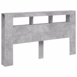 vidaXL LED Headboard Bed Header Bedroom Storage Bed Headboard Engineered Wood - concrete grey, 180 x 103.5 cm - Additional view 2
