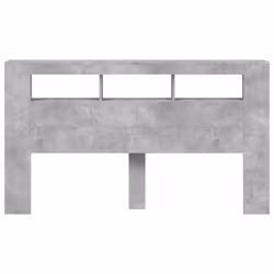 vidaXL LED Headboard Bed Header Bedroom Storage Bed Headboard Engineered Wood - concrete grey, 180 x 103.5 cm - Additional view 5