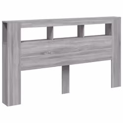 vidaXL LED Headboard Bed Header Bedroom Storage Bed Headboard Engineered Wood - grey sonoma, 180 x 103.5 cm - Additional view 2