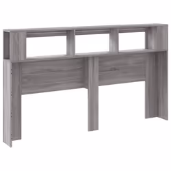 vidaXL LED Headboard Bed Header Bedroom Storage Bed Headboard Engineered Wood - grey sonoma, 180 x 103.5 cm - Additional view 7