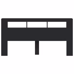 vidaXL LED Headboard Bed Header Bedroom Storage Bed Headboard Engineered Wood - black - Additional view 4