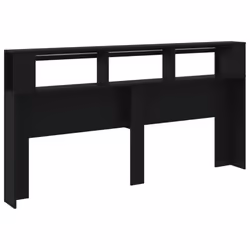 vidaXL LED Headboard Bed Header Bedroom Storage Bed Headboard Engineered Wood - black - Additional view 5