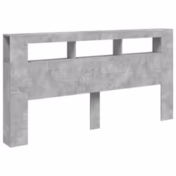 vidaXL LED Headboard Bed Header Bedroom Storage Bed Headboard Engineered Wood - concrete grey
