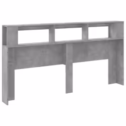 vidaXL LED Headboard Bed Header Bedroom Storage Bed Headboard Engineered Wood - concrete grey - Additional view 5
