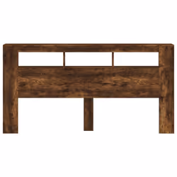 vidaXL LED Headboard Bed Header Bedroom Storage Bed Headboard Engineered Wood - smoked oak - Additional view 4