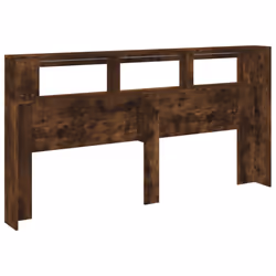 vidaXL LED Headboard Bed Header Bedroom Storage Bed Headboard Engineered Wood - smoked oak - Additional view 5