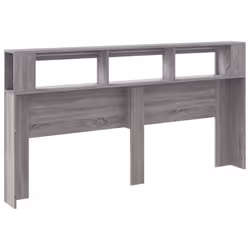 vidaXL LED Headboard Bed Header Bedroom Storage Bed Headboard Engineered Wood - grey sonoma - Additional view 5
