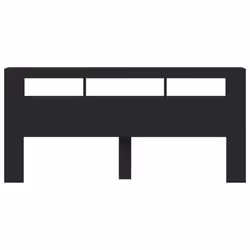 vidaXL LED Headboard Bed Header Bedroom Storage Bed Headboard Engineered Wood - black, 220 x 18.5 x 103.5 cm - Additional view 5