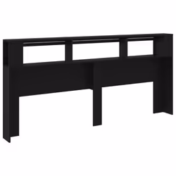 vidaXL LED Headboard Bed Header Bedroom Storage Bed Headboard Engineered Wood - black, 220 x 18.5 x 103.5 cm - Additional view 7