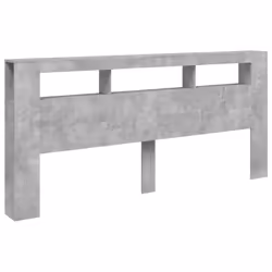 vidaXL LED Headboard Bed Header Bedroom Storage Bed Headboard Engineered Wood - concrete grey, 220 x 18.5 x 103.5 cm - Additional view 2
