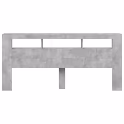vidaXL LED Headboard Bed Header Bedroom Storage Bed Headboard Engineered Wood - concrete grey, 220 x 18.5 x 103.5 cm - Additional view 5
