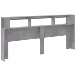 vidaXL LED Headboard Bed Header Bedroom Storage Bed Headboard Engineered Wood - concrete grey, 220 x 18.5 x 103.5 cm - Additional view 7