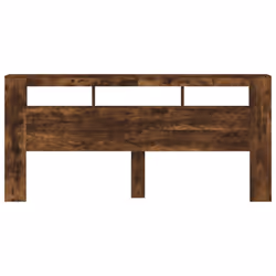 vidaXL LED Headboard Bed Header Bedroom Storage Bed Headboard Engineered Wood - smoked oak, 220 x 18.5 x 103.5 cm - Additional view 5