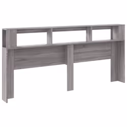 vidaXL LED Headboard Bed Header Bedroom Storage Bed Headboard Engineered Wood - grey sonoma, 220 x 103.5 cm - Additional view 7