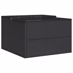 vidaXL Robot Mower Garage Lawnmower Garage Mower Carport Black Poly Rattan - Additional view 6