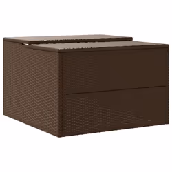 vidaXL Robot Mower Garage Lawnmower Garage Mower Carport Brown Poly Rattan - Additional view 6