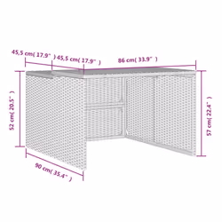 vidaXL Robot Mower Garage Lawnmower Garage Mower Carport Brown Poly Rattan - Additional view 9