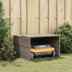 vidaXL Robot Mower Garage Grey 86x90x52/57 cm Poly Rattan - Additional view 2