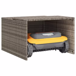 vidaXL Robot Mower Garage Grey 86x90x52/57 cm Poly Rattan - Additional view 3