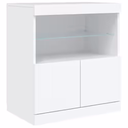 vidaXL Sideboard with LED Lights Cupboard Highboard Storage Cabinet Black - white - Additional view 10