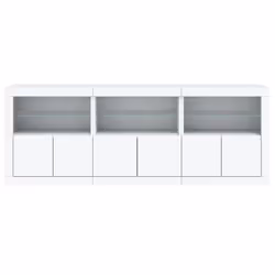 vidaXL Sideboard with LED Lights Cupboard Highboard Storage Cabinet Black - white - Additional view 5