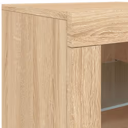 vidaXL Sideboard with LED Lights Cupboard Highboard Storage Cabinet Brown Oak - sonoma oak - Additional view 9
