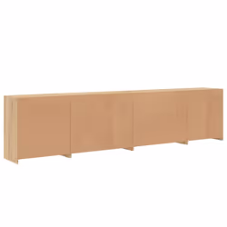 vidaXL Sideboard with LED Lights Cupboard Highboard Storage Cabinet Black - sonoma oak - Additional view 7
