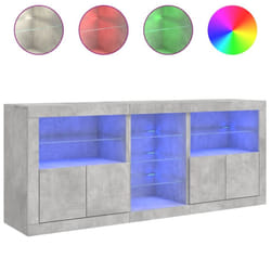 vidaXL Sideboard with LED Lights Cupboard Highboard Storage Buffet Cabinet - concrete grey