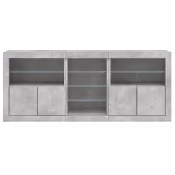 vidaXL Sideboard with LED Lights Cupboard Highboard Storage Buffet Cabinet - concrete grey - Additional view 5
