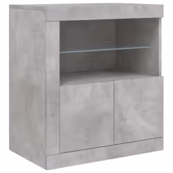 vidaXL Sideboard with LED Lights Cupboard Highboard Storage Buffet Cabinet - concrete grey - Additional view 8