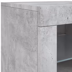 vidaXL Sideboard with LED Lights Cupboard Highboard Storage Buffet Cabinet - concrete grey - Additional view 9