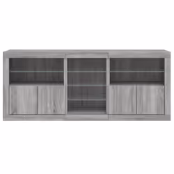 vidaXL Sideboard with LED Lights Cupboard Highboard Storage Buffet Cabinet - grey sonoma - Additional view 5