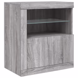vidaXL Sideboard with LED Lights Cupboard Highboard Storage Buffet Cabinet - grey sonoma - Additional view 8