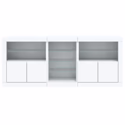 vidaXL Sideboard with LED Lights Cupboard Highboard Storage Cabinet Smoked Oak - white - Additional view 5