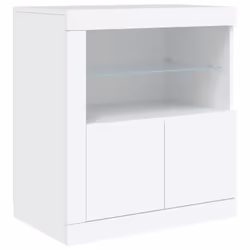 vidaXL Sideboard with LED Lights Cupboard Highboard Storage Cabinet Smoked Oak - white - Additional view 8