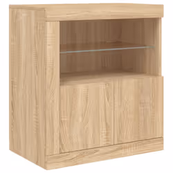 vidaXL Sideboard with LED Lights Cupboard Highboard Storage Cabinet Smoked Oak - sonoma oak - Additional view 8