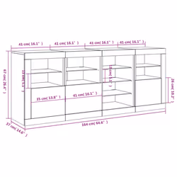 vidaXL Sideboard with LED Lights Home Cupboard Side Cabinet Storage Highboard - sonoma oak - Additional view 3