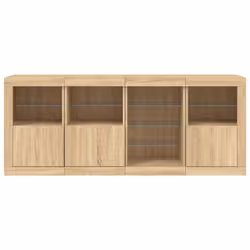 vidaXL Sideboard with LED Lights Home Cupboard Side Cabinet Storage Highboard - sonoma oak - Additional view 6
