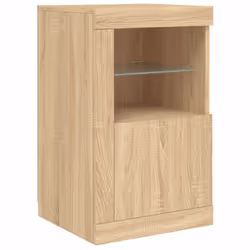 vidaXL Sideboard with LED Lights Home Cupboard Side Cabinet Storage Highboard - sonoma oak - Additional view 9