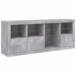 vidaXL Sideboard with LED Lights Home Cupboard Side Cabinet Storage Highboard - concrete grey - Additional view 4
