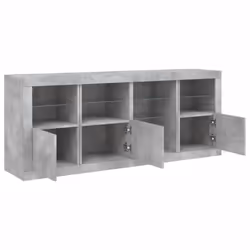 vidaXL Sideboard with LED Lights Home Cupboard Side Cabinet Storage Highboard - concrete grey - Additional view 5