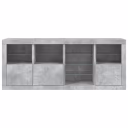 vidaXL Sideboard with LED Lights Home Cupboard Side Cabinet Storage Highboard - concrete grey - Additional view 6
