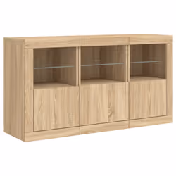 vidaXL Sideboard with LED Lights Home Cupboard Side Cabinet Storage Highboard - sonoma oak - Additional view 4