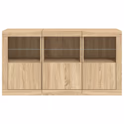 vidaXL Sideboard with LED Lights Home Cupboard Side Cabinet Storage Highboard - sonoma oak - Additional view 5