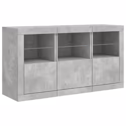 vidaXL Sideboard with LED Lights Home Cupboard Side Cabinet Storage Highboard - concrete grey - Additional view 4