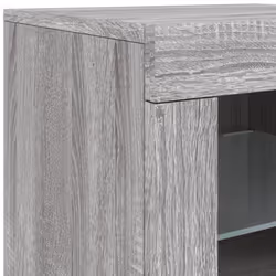 vidaXL Sideboard with LED Lights Home Cupboard Side Cabinet Storage Highboard - grey sonoma - Additional view 10