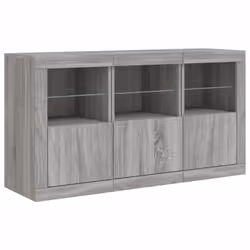 vidaXL Sideboard with LED Lights Home Cupboard Side Cabinet Storage Highboard - grey sonoma - Additional view 4