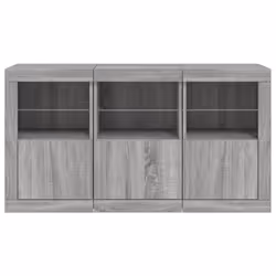 vidaXL Sideboard with LED Lights Home Cupboard Side Cabinet Storage Highboard - grey sonoma - Additional view 5
