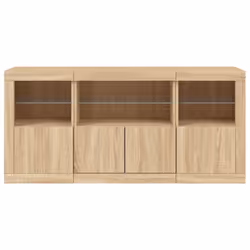 vidaXL Sideboard with LED Lights Home Cupboard Storage Side Cabinet Highboard - sonoma oak - Additional view 5
