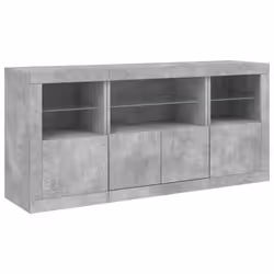vidaXL Sideboard with LED Lights Home Cupboard Storage Side Cabinet Highboard - concrete grey - Additional view 4